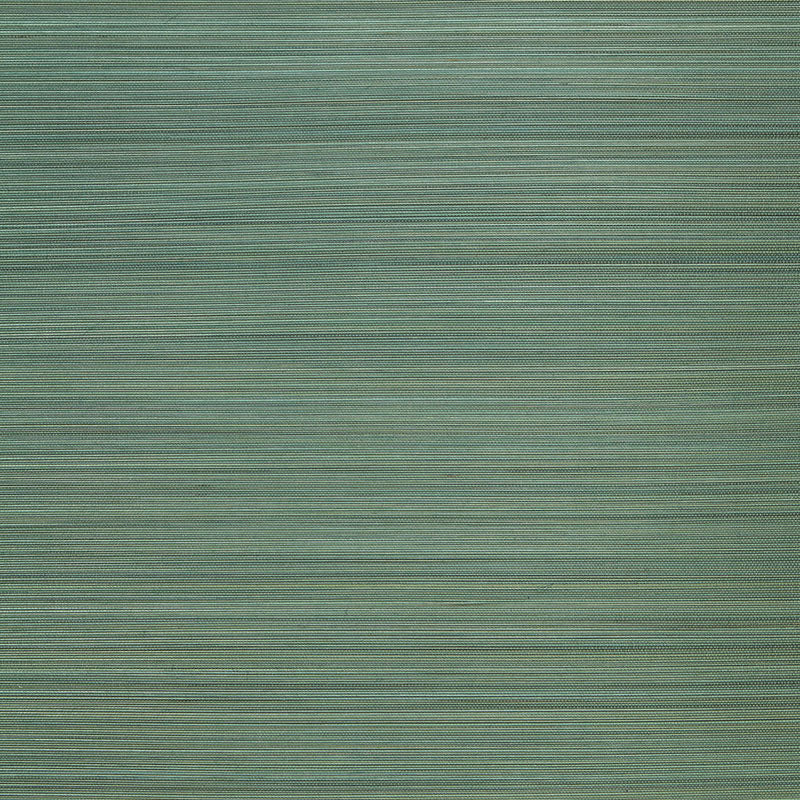Zen Bamboo Jade wallpaper by Schumacher in a natural strie effect green grasscloth look