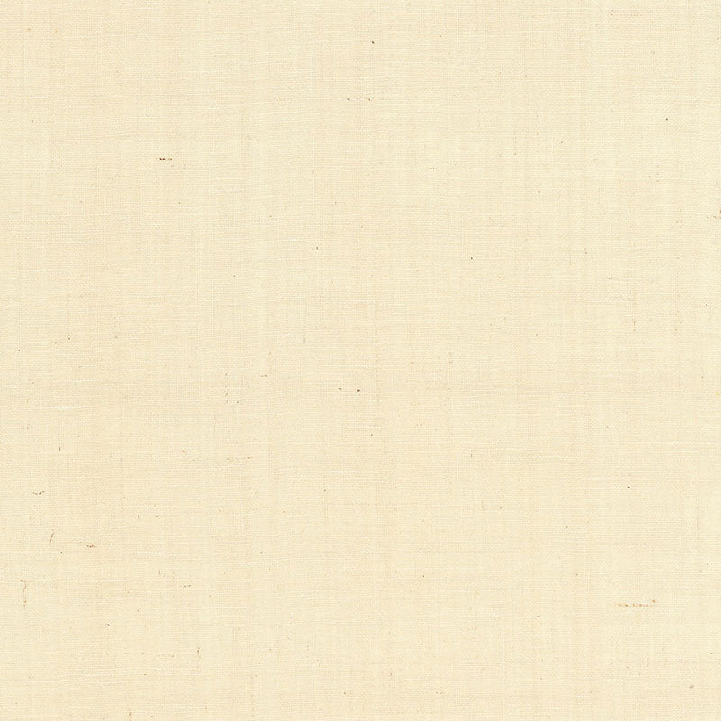 Jute Burlap Ivory wallcovering with a natural woven texture by Schumacher, shown in close-up and full pattern views.