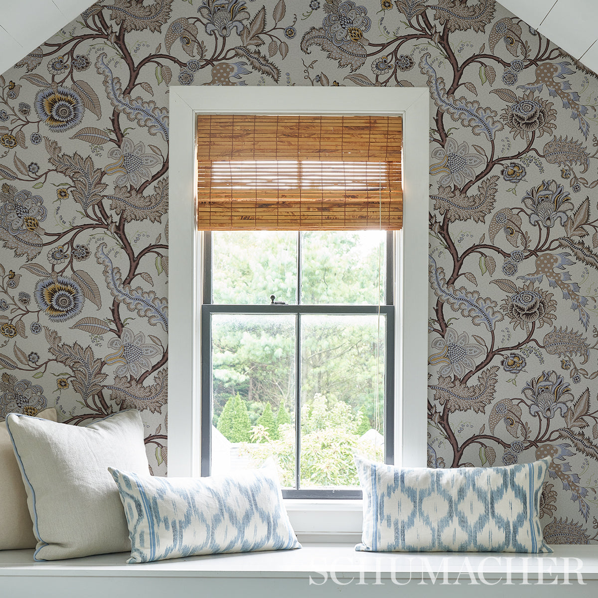 Sinhala Sidewall Stone by Schumacher Martyn Lawrence Bullard Botanical Wallpaper – Schumacher 5006613