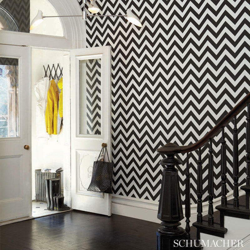 FEZ Sepia Chevron Stripe Wallpaper by Schumacher – Martyn Lawrence Bullard 5006730