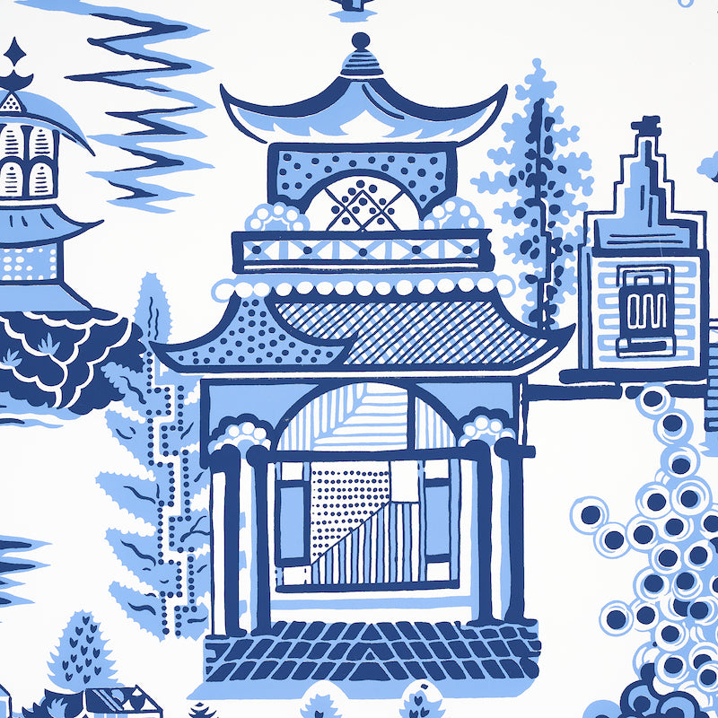 NANJING Porcelain Scenic Chinoiserie Wallpaper – Schumacher 5006911