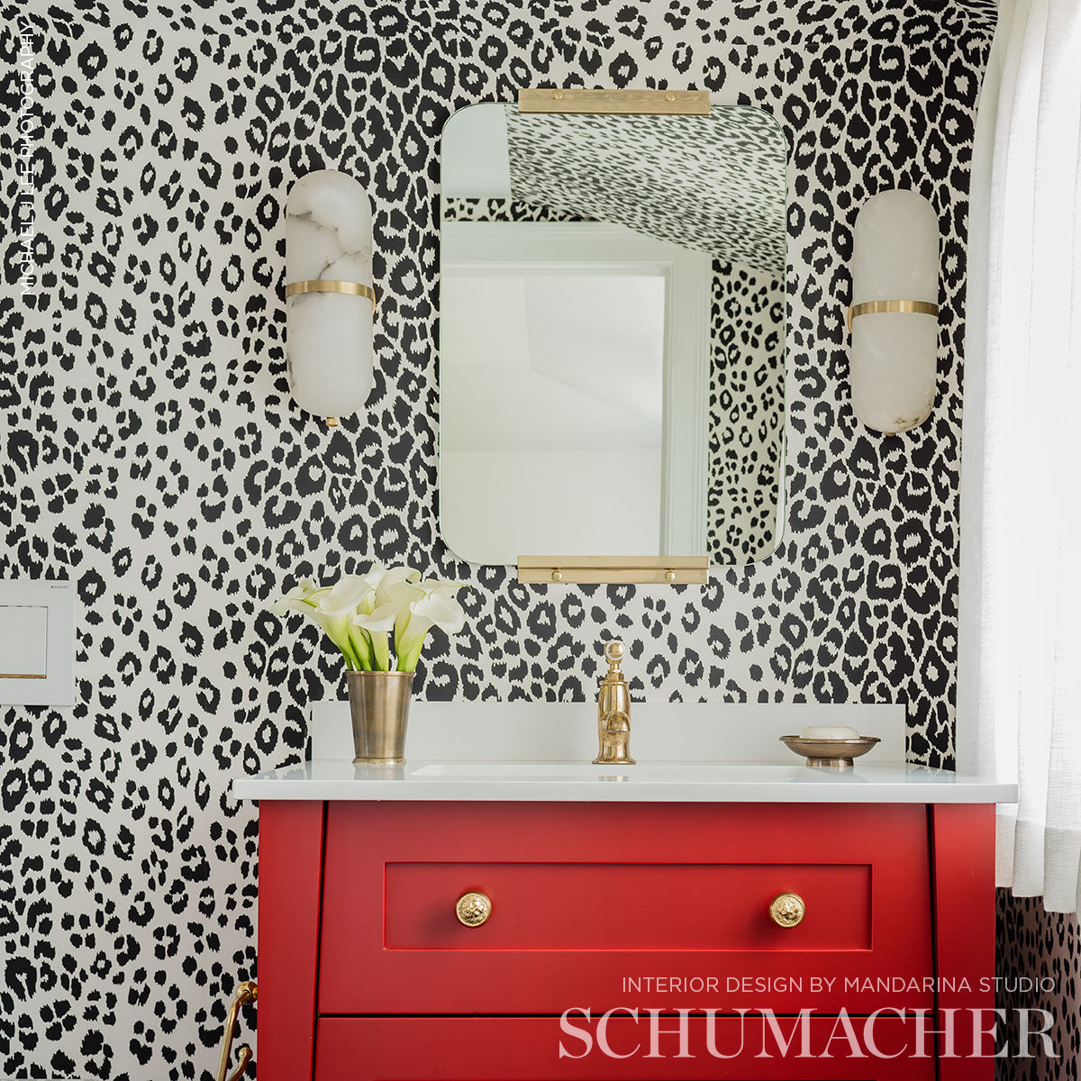 Iconic Leopard Graphite by Schumacher Bold Animal Print Wallpaper – Schumacher 5007012