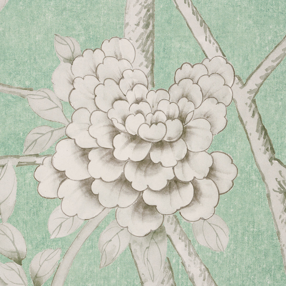 Chinois Palais Panel Aquamarine by Schumacher – Mary McDonald Chinoiserie Wallpaper Panel 5007123
