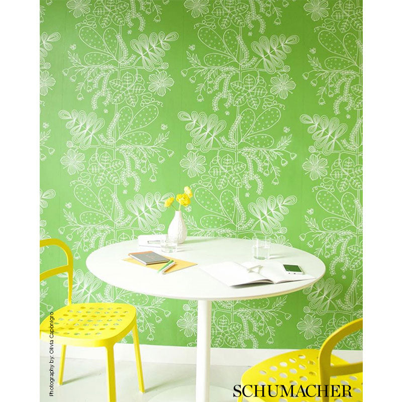 Blommen Leaf by Schumacher Drawn from Nature Collection Wallpaper – Schumacher 5007492