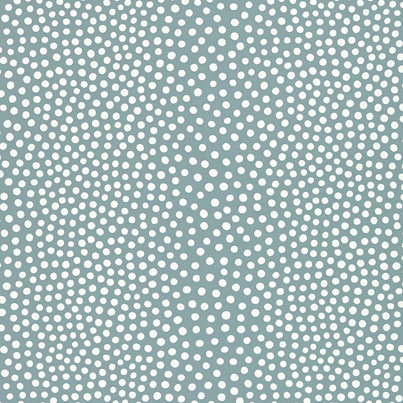 Raindots Slate Blue irregular polka dot wallpaper by Schumacher