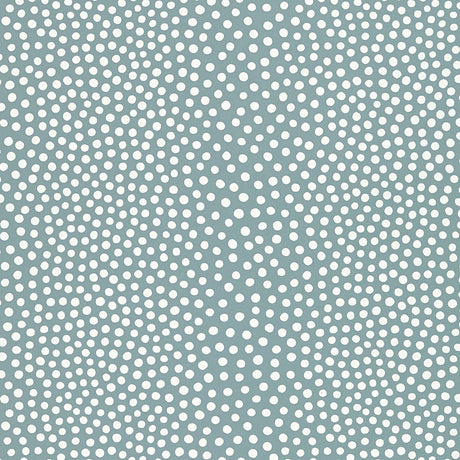 Raindots Slate Blue irregular polka dot wallpaper by Schumacher