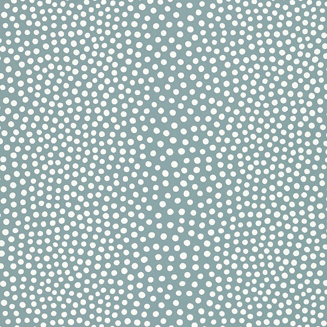 Raindots Slate Blue irregular polka dot wallpaper by Schumacher