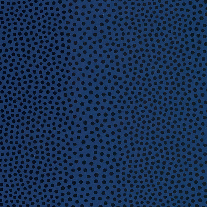 Raindots Marine Noir wallpaper with irregular polka dot pattern by Schumacher