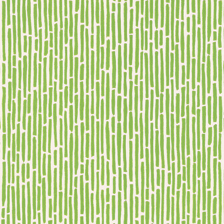 Bamboo Spring by Schumacher - lively green bamboo pattern wallpaper, surface printed for texture and dimension.