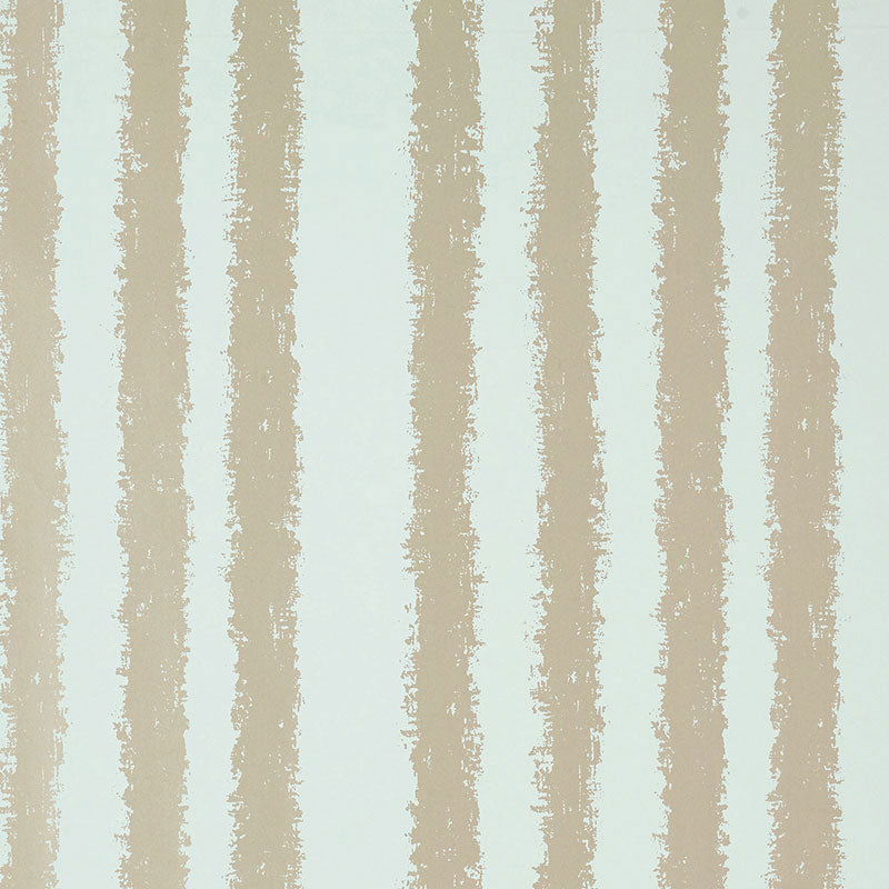 Tree Stand wallpaper in Mineral by Schumacher features irregular, softly blurred vertical stripes in neutral tones.