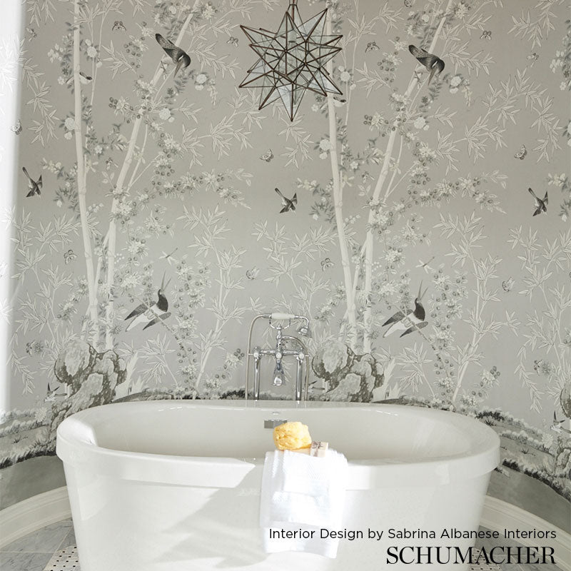 Brighton Pavilion Panel Black & White by Miles Redd Scenic Wallpaper Panel – Schumacher 5007742
