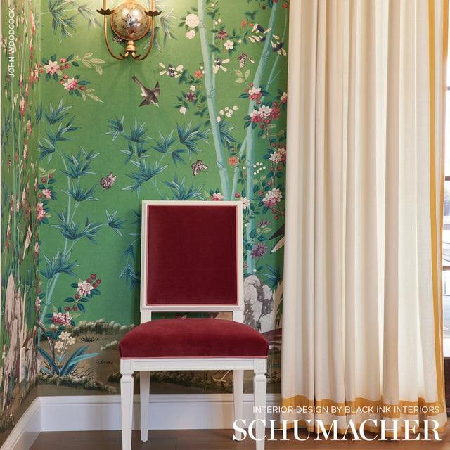 Brighton Pavilion Panel Emerald by Miles Redd Chinoiserie Wallpaper Panel – Schumacher 5007743