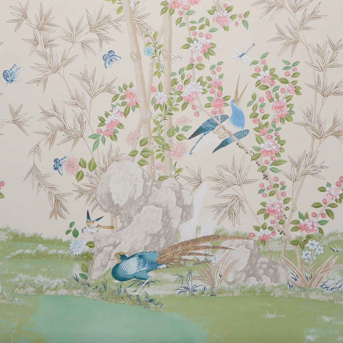 Brighton Pavilion Panel Alabaster by Miles Redd Scenic Chinoiserie Wallpaper Panel – Schumacher 5007746
