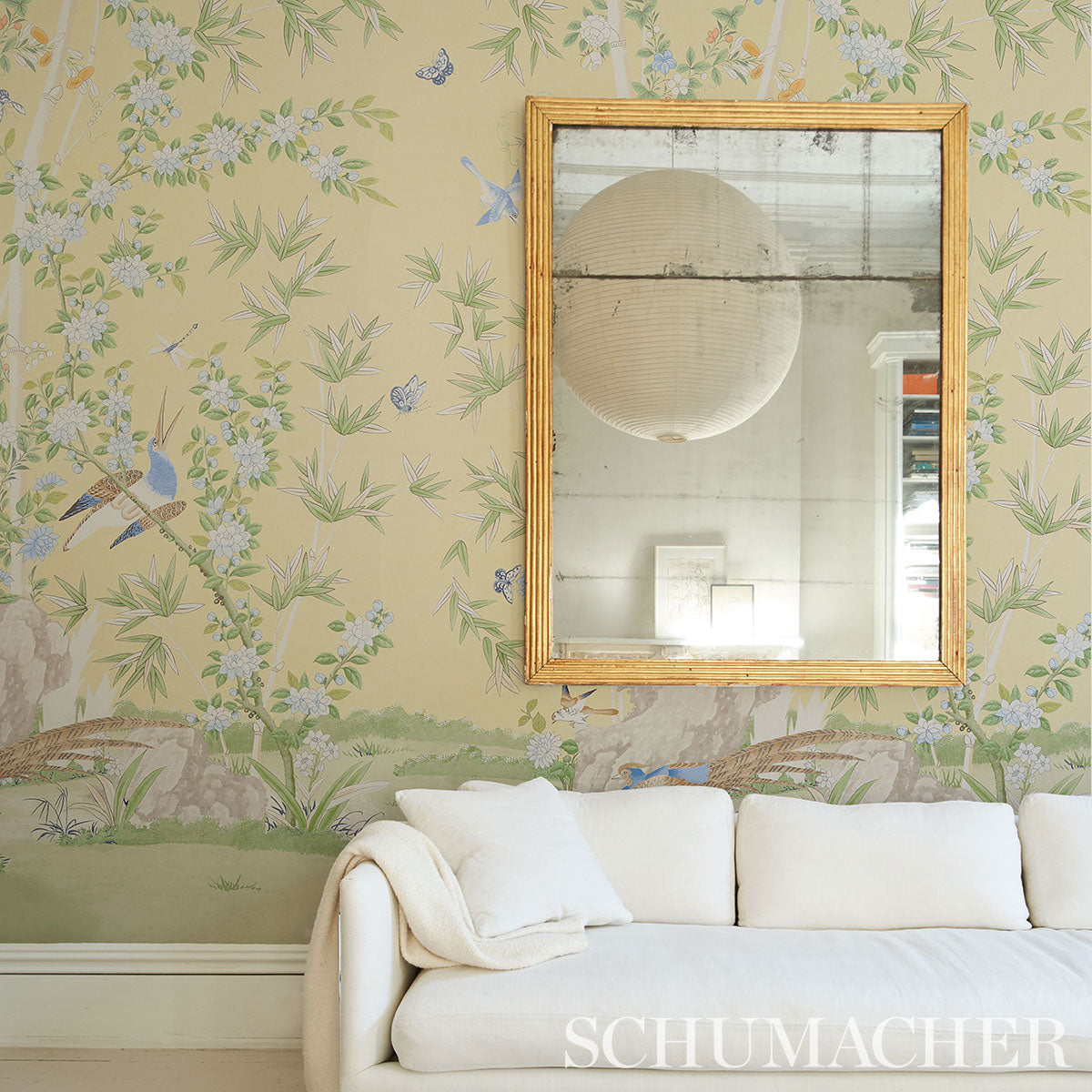 Brighton Pavilion Panel Yellow by Miles Redd Scenic Wallpaper Panel – Schumacher 5007747