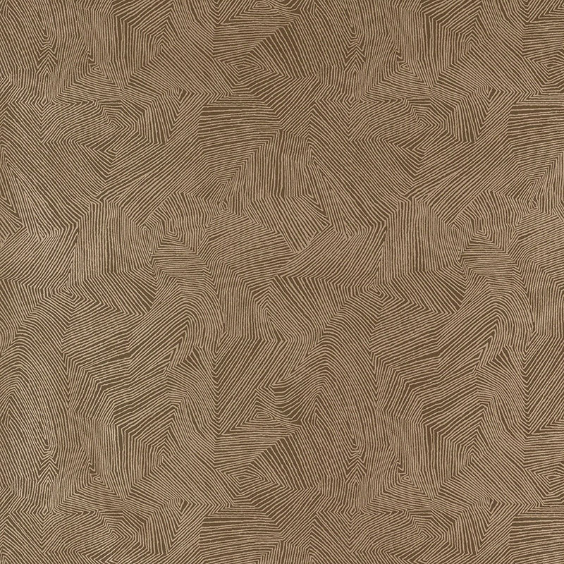 Labyrinth Metallic wallpaper in Espresso by Schumacher features a striking geometric pattern with metallic accents.