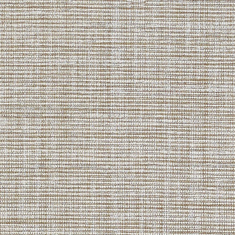 Anodized Raffia wallpaper in Warm Silver by Schumacher, featuring a thick-weave raffia texture with a shimmered finish.