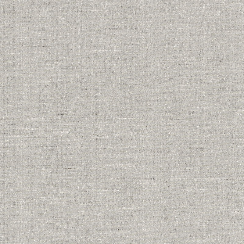 Linen Lamé Platinum fabric wallcovering by Schumacher, metallic-washed linen texture in a platinum color