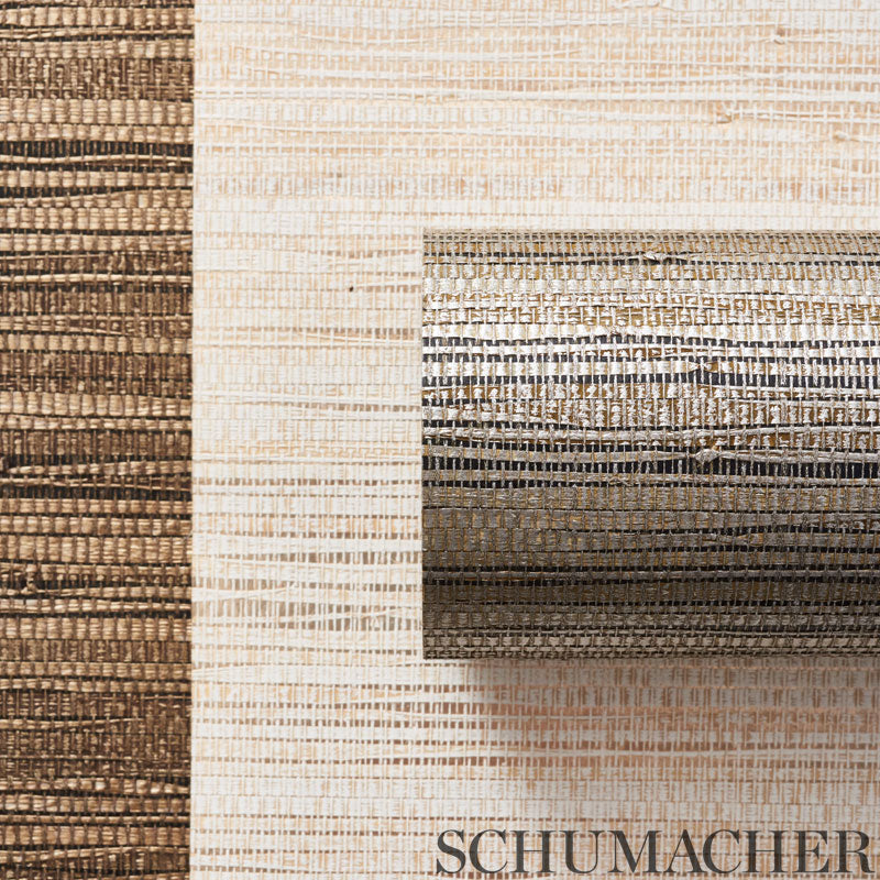 Burnished Raffia Burnished Ivory by Schumacher Quiet Beauty Collection Wallpaper – Schumacher 5007820