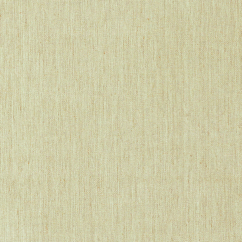 Gilded Linen wallpaper in Celadon & Gold by Schumacher, featuring a natural linen texture with a subtle gilded shimmer.