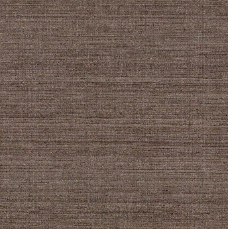 Shaded Silk Umber fabric wallcovering by Schumacher, featuring a natural striated silk texture in brown tones.