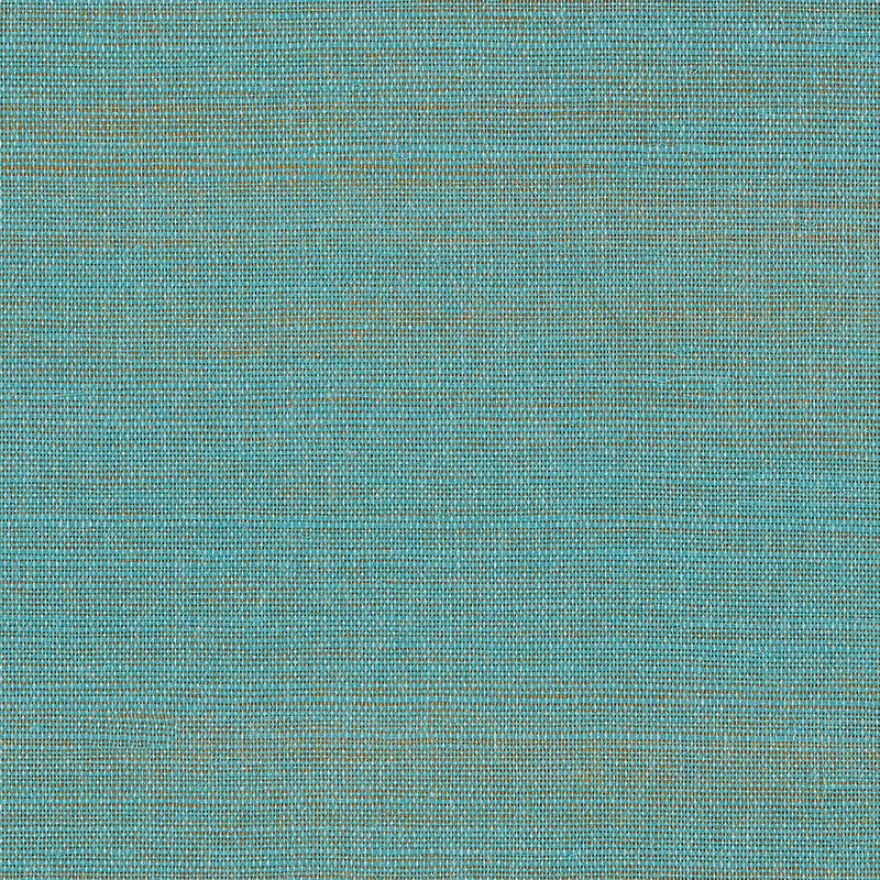 Aqua Shimmer hemp wallpaper with a subtle metallic sheen and natural texture by Schumacher.