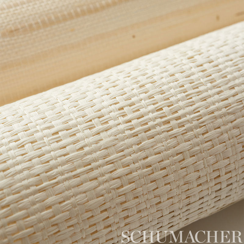 Banded Grasscloth Cream by Schumacher Quiet Beauty Collection – Schumacher 5007900