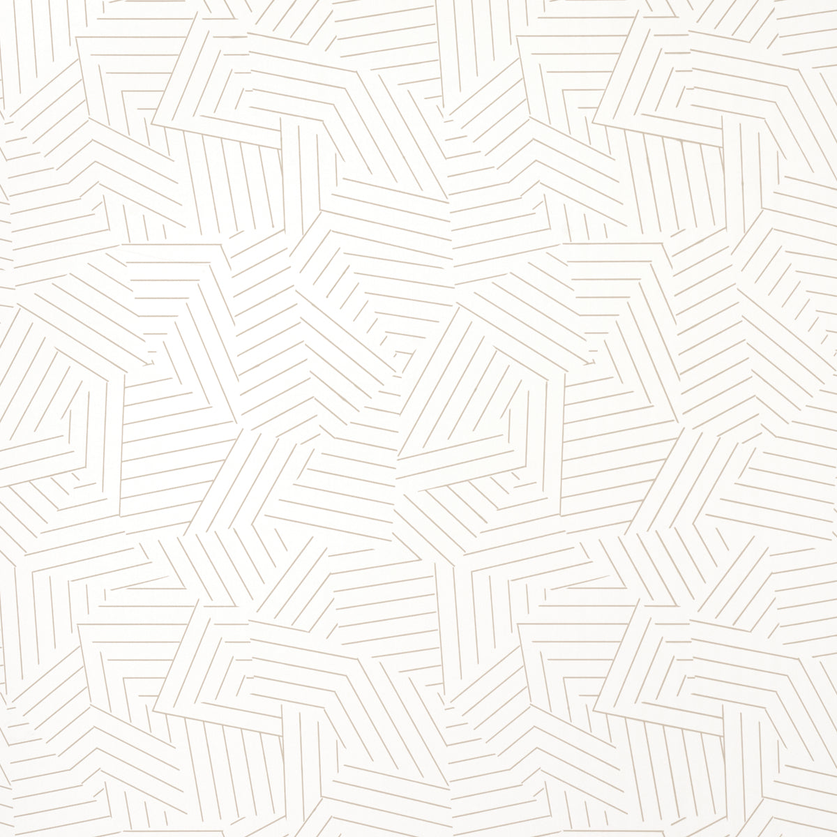 Deconstructed Stripe wallpaper in greige by Miles Redd for Schumacher, featuring a modern geometric stripe pattern.