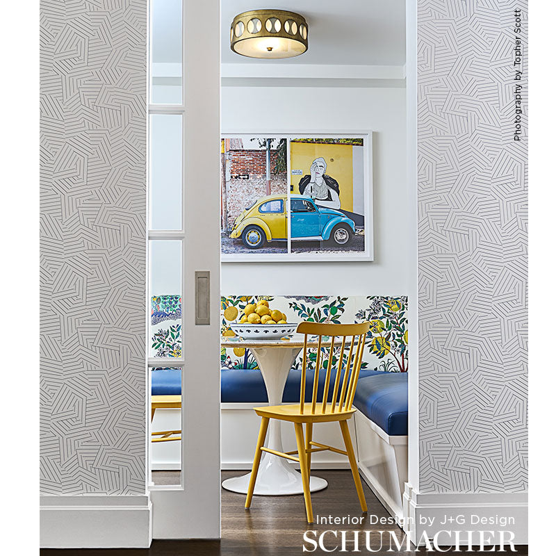 Deconstructed Stripe Cobalt by Schumacher Modern Geometric Wallpaper – Schumacher 5007972
