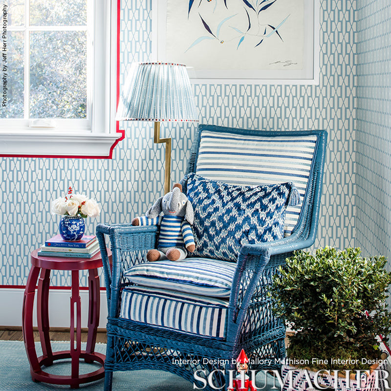 Belvedere Sea Trellis Wallpaper by Veere Grenney – Schumacher 5007998