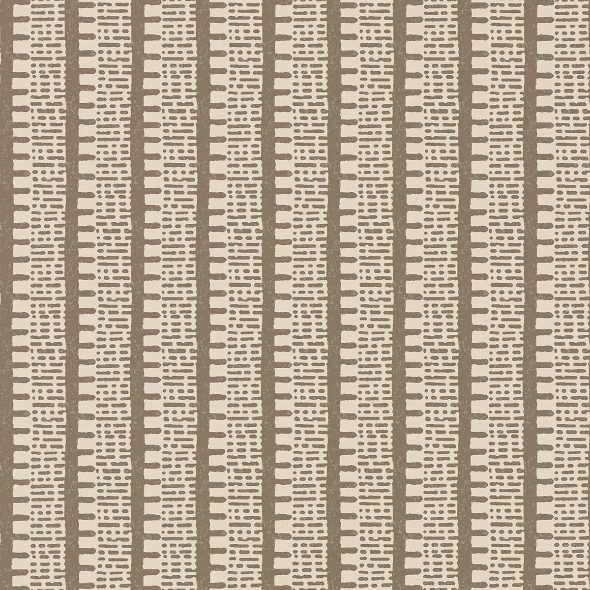 KIOSK Berber Brown by Veere Grenney for Schumacher - Modern graphic stripe wallcovering in brown and beige.