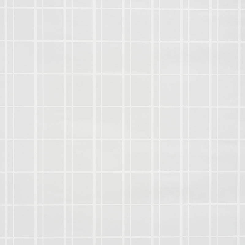 Otto Limestone by David Oliver, a chic offset windowpane wallpaper in a soft neutral palette, Schumacher 5008089