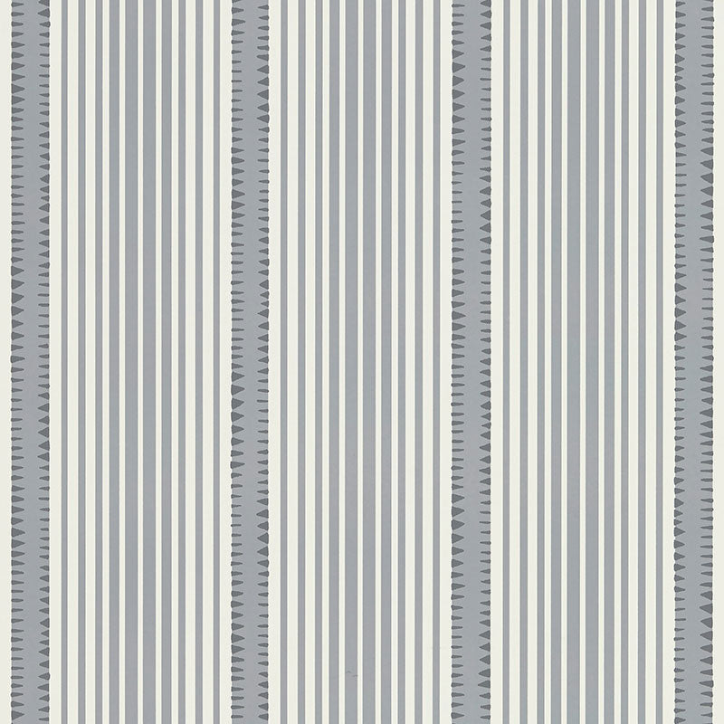 Moncorvo Monument by Schumacher - Modern Striped Wallpaper in Grey and White