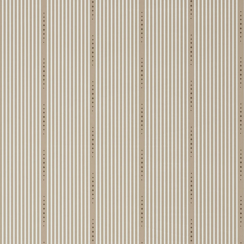 OPUS SVELTE wallpaper by Schumacher, designed by David Oliver, featuring understated hand-drawn stripes with dotted accents in a neutral colorway.