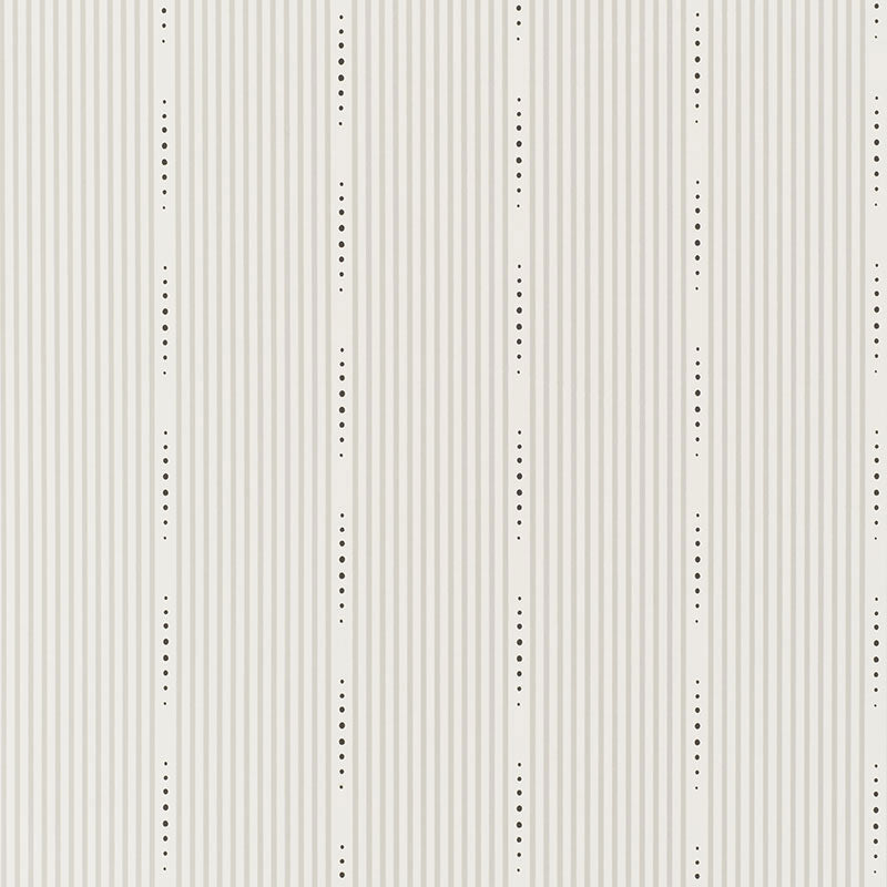 OPUS Squadron by David Oliver for Schumacher - understated hand-drawn stripe wallpaper with dotted accents in a modern interior setting.