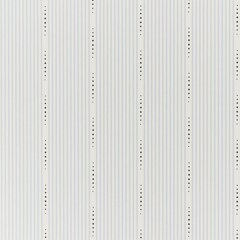 OPUS Lullaby by David Oliver for Schumacher - Hand-drawn striped wallpaper with dotted accents in a serene setting.