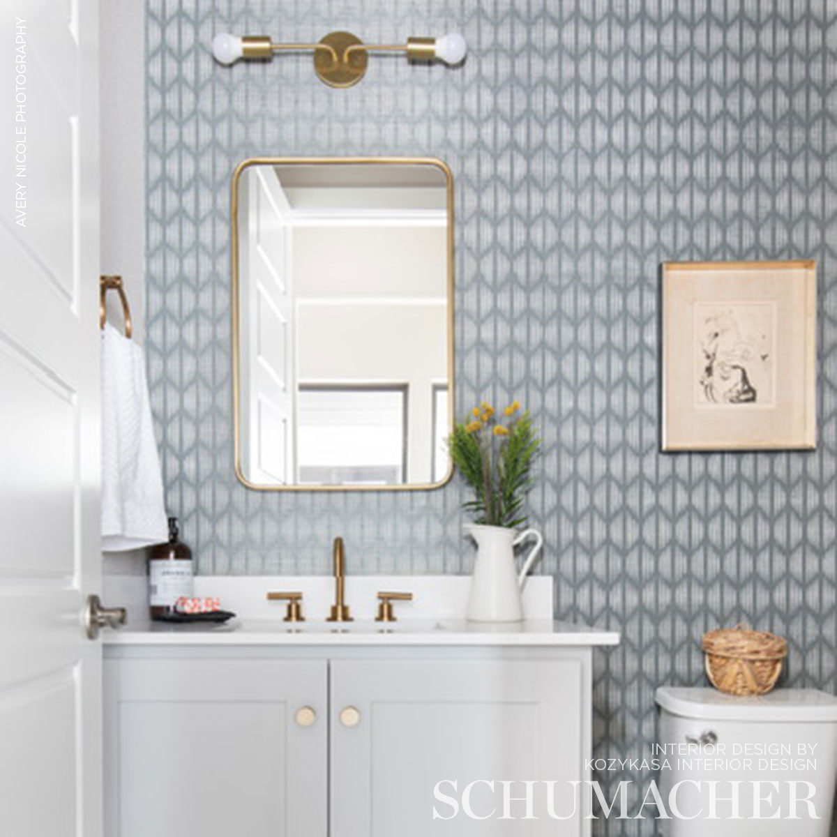 Ovington Sisal Mineral by Schumacher Modern Ikat Pattern Wallpaper – Schumacher 5008273