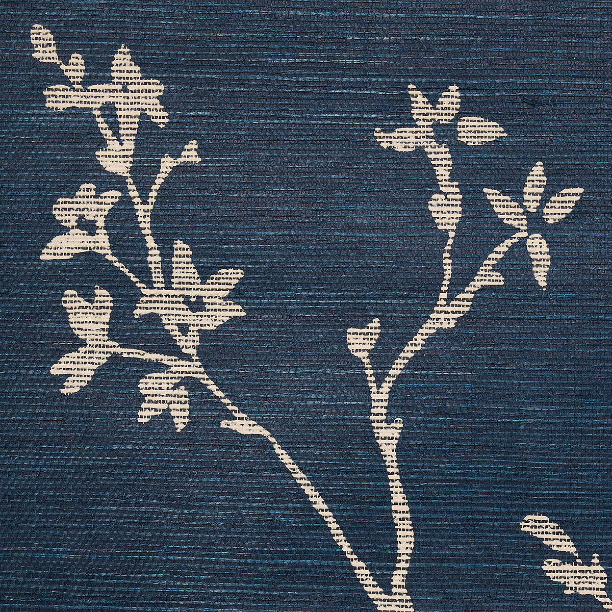 Twiggy Sisal Indigo by Schumacher Botanical Scenic Wallpaper – Schumacher 5008293
