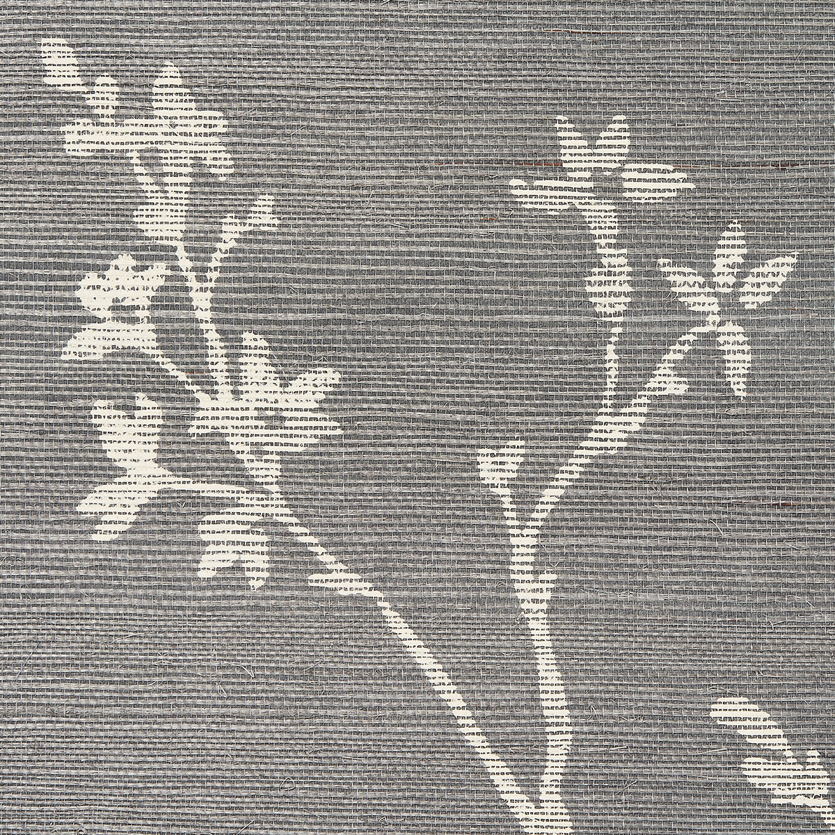 Twiggy Sisal Charcoal by Schumacher Hand Screen Printed Wallpaper – Schumacher 5008295
