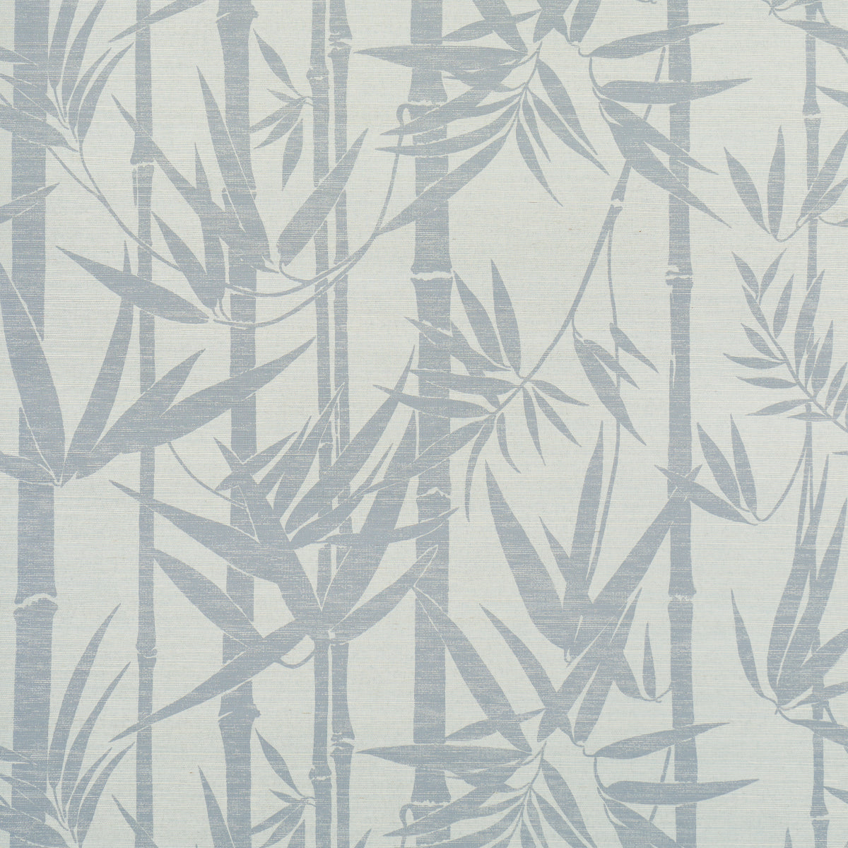 LES BAMBOUS SISAL wallpaper in Mineral by Schumacher, featuring a hand-screened bamboo pattern on textured sisal wallcovering.