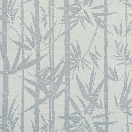 LES BAMBOUS SISAL wallpaper in Mineral by Schumacher, featuring a hand-screened bamboo pattern on textured sisal wallcovering.