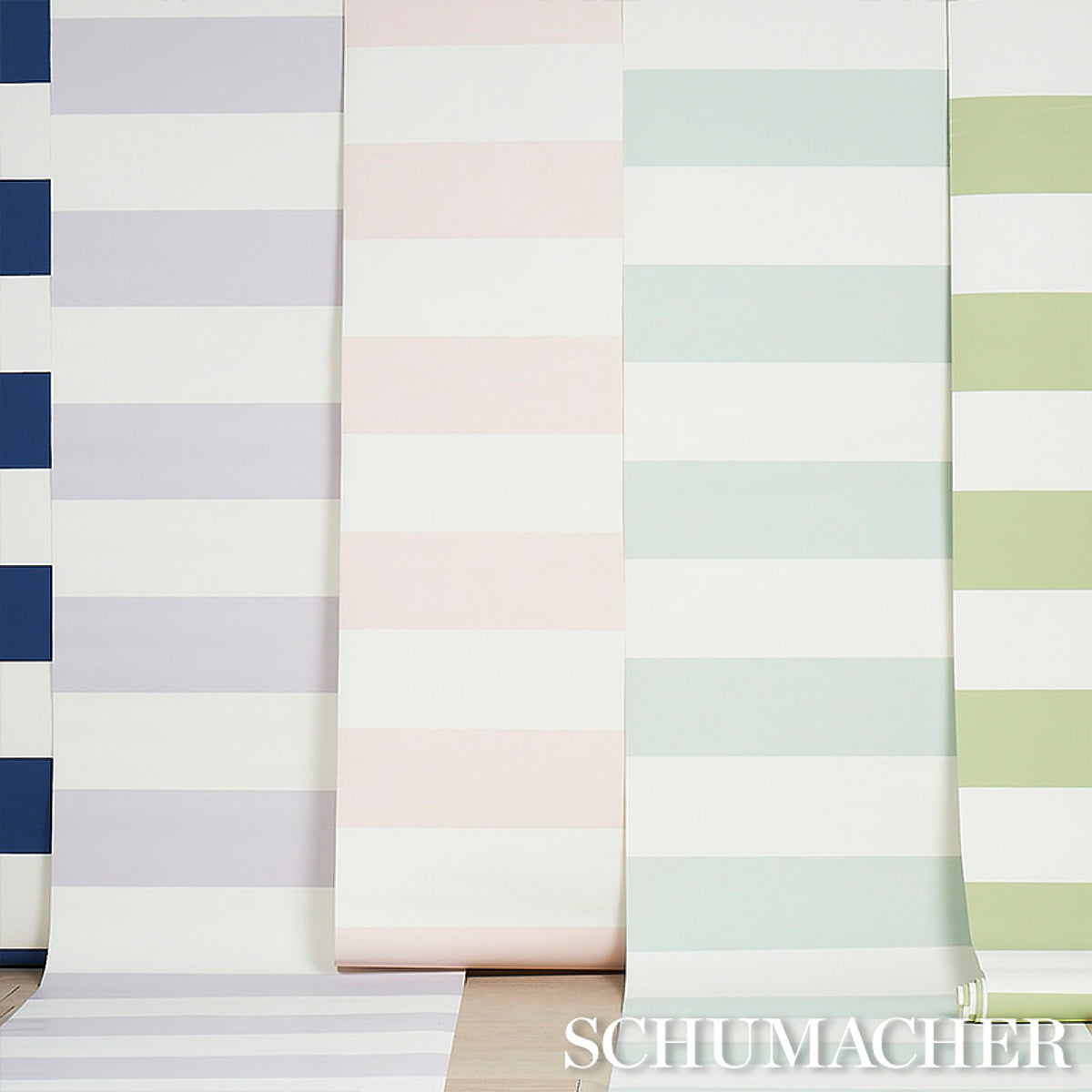 Baxter Stripe Mineral by Schumacher Classic Wide Stripe Wallpaper – Schumacher 5008529