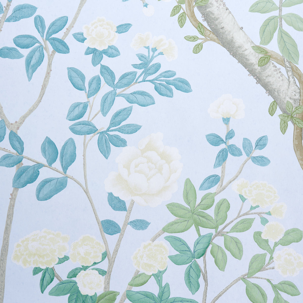 Madame de Pompadour Panel Set Blue by Miles Redd Chinoiserie Floral Wallpaper – Schumacher 5008544