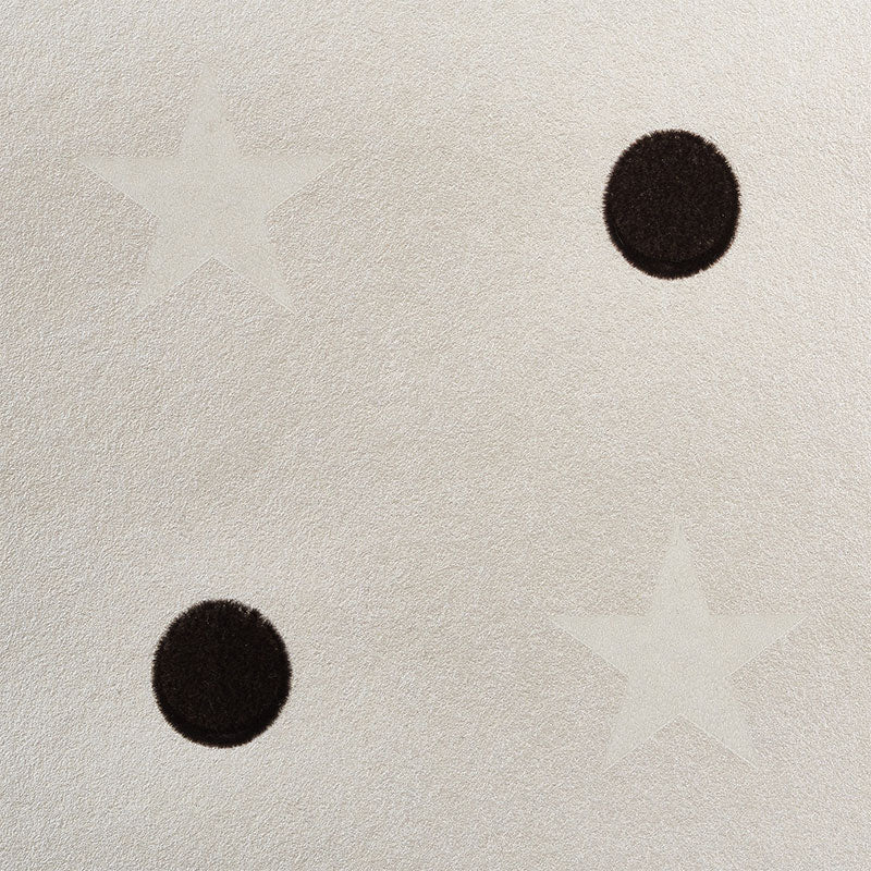 Etoiles et Points Warm Silver by Schumacher Whimsical Polka Dot and Star Wallpaper – Schumacher 5008551