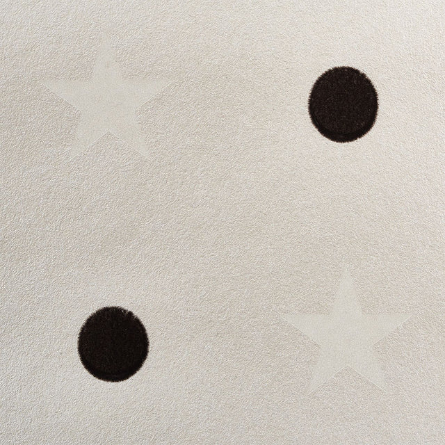 Etoiles et Points Warm Silver by Schumacher Whimsical Polka Dot and Star Wallpaper – Schumacher 5008551