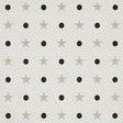 Warm silver wallpaper with flocked polka dots and stars, Etoiles et Points by Schumacher