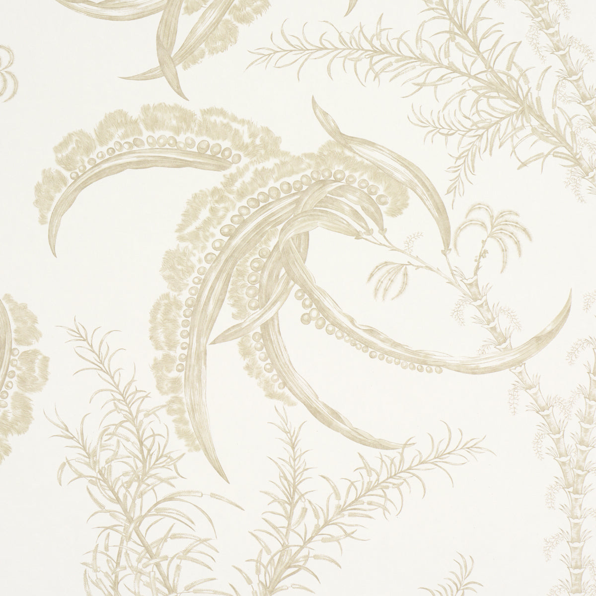 Ocean Toile Sand by Schumacher Undersea Toile Wallcovering – 5008722