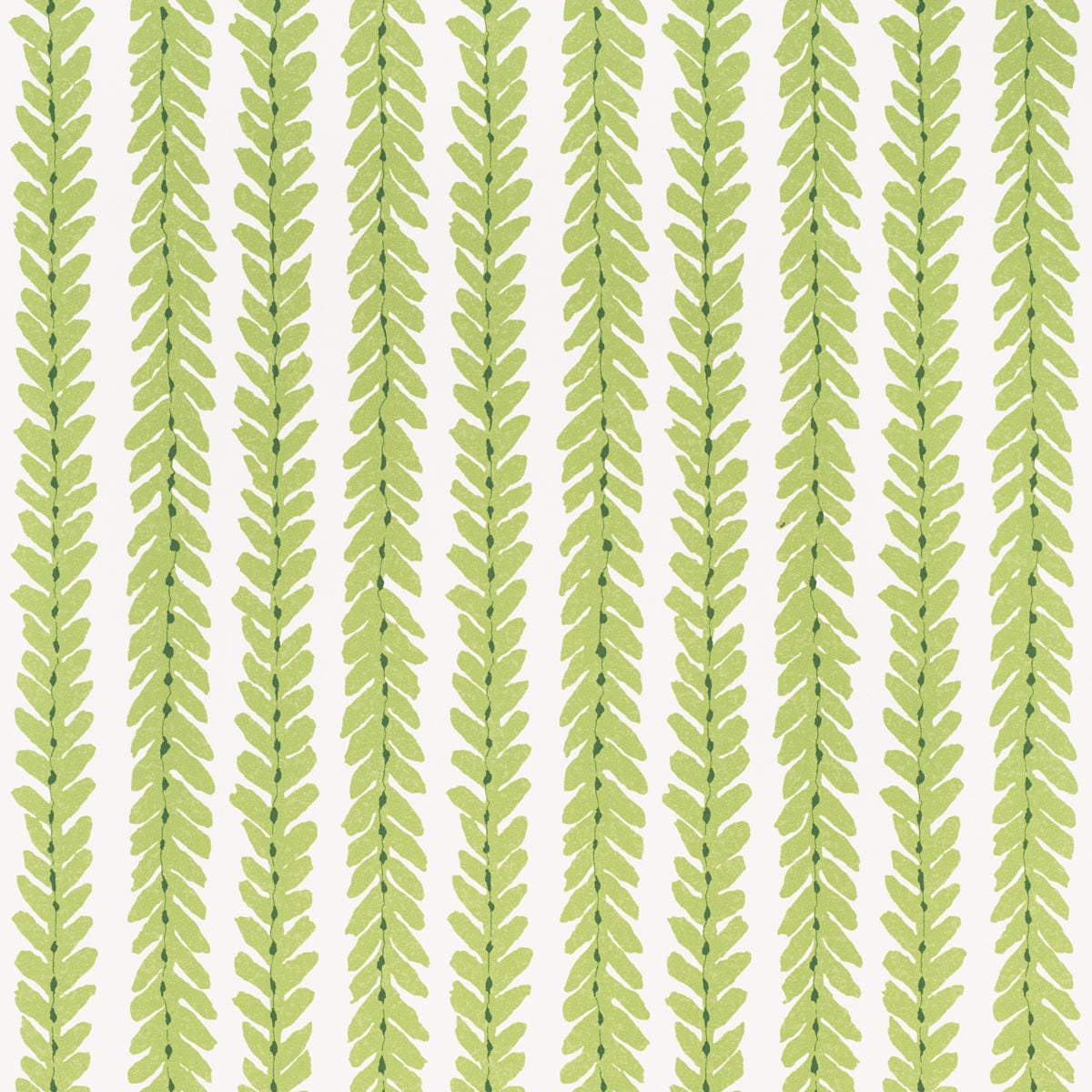 Woodperry wallpaper in green by Veere Grenney for Schumacher, featuring a modern botanical stripe pattern.