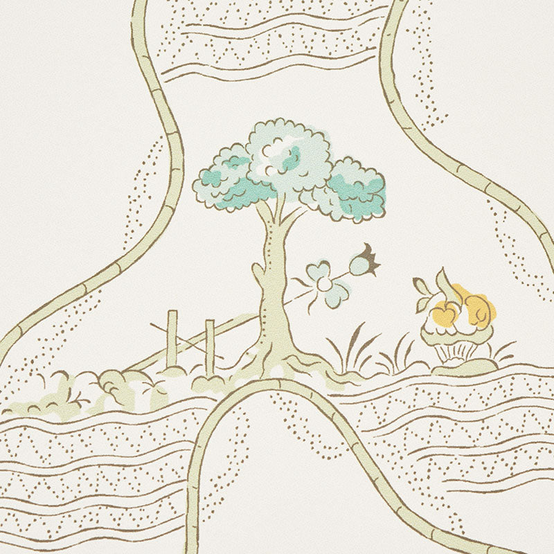 Marella Leaf by Schumacher Country Chic Botanical Trellis Wallpaper – Schumacher 5008802