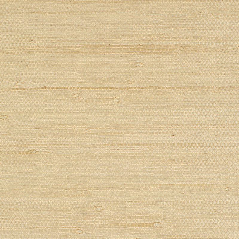 Kiyoko Jute natural woven jute wallcovering by Schumacher, shown in a neutral beige colorway with subtle texture.