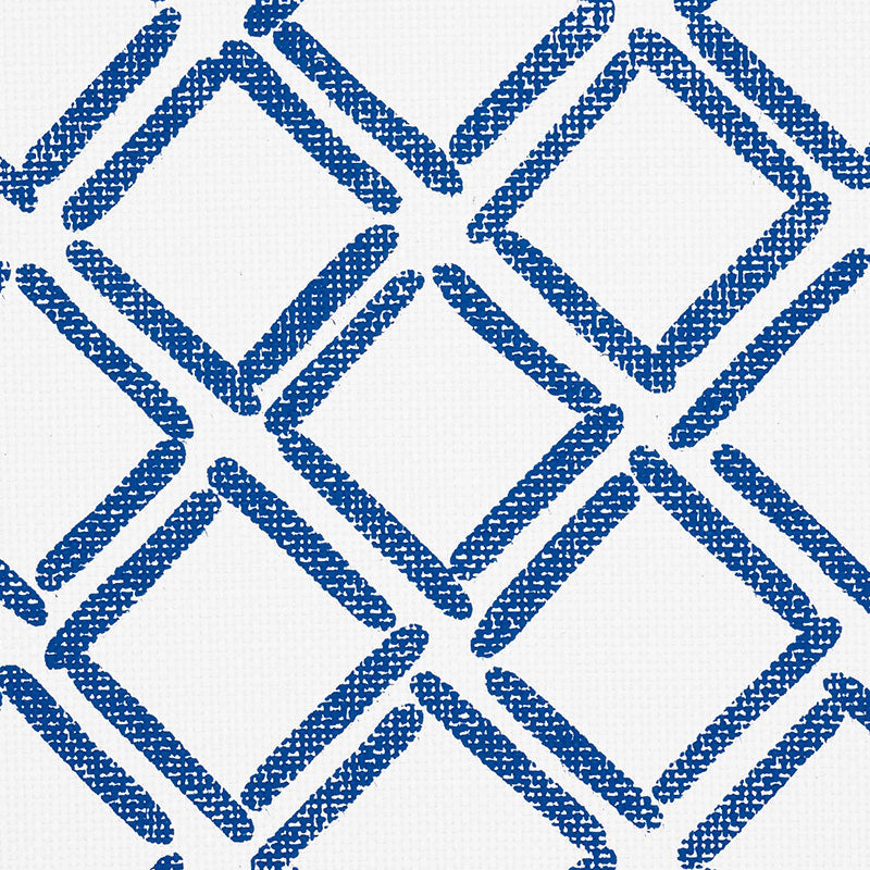 Dina Paperweave Cobalt by Schumacher Trellis Wallpaper – Schumacher 5008860